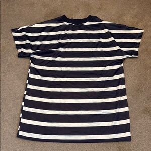 ASOS Curve Blue and White Striped Dress Short Sleeve